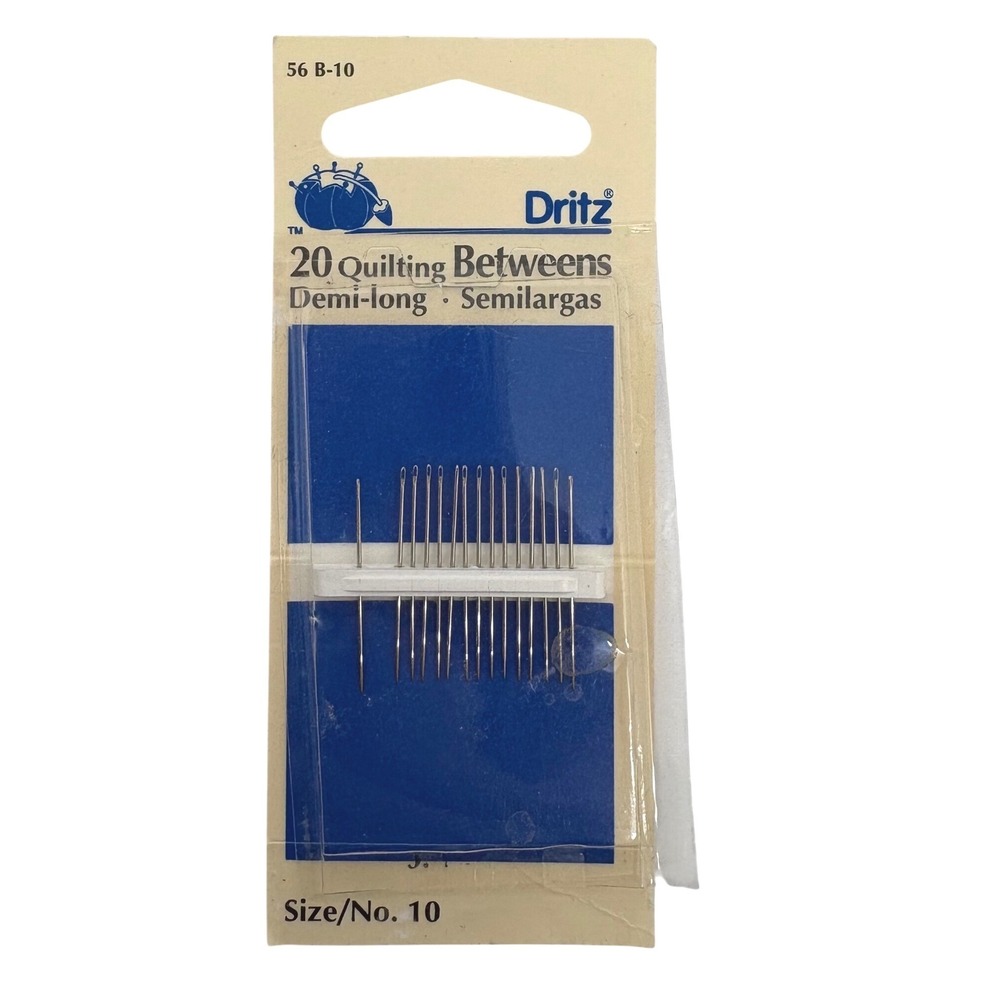Dritz 15 Quilting Betweens Hand Sewing Needles Size 10 Demi-long 56 B-10 Vintage